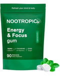 Nootropic Energy & Focus Gum – 90 piece bag, spearmint flavor